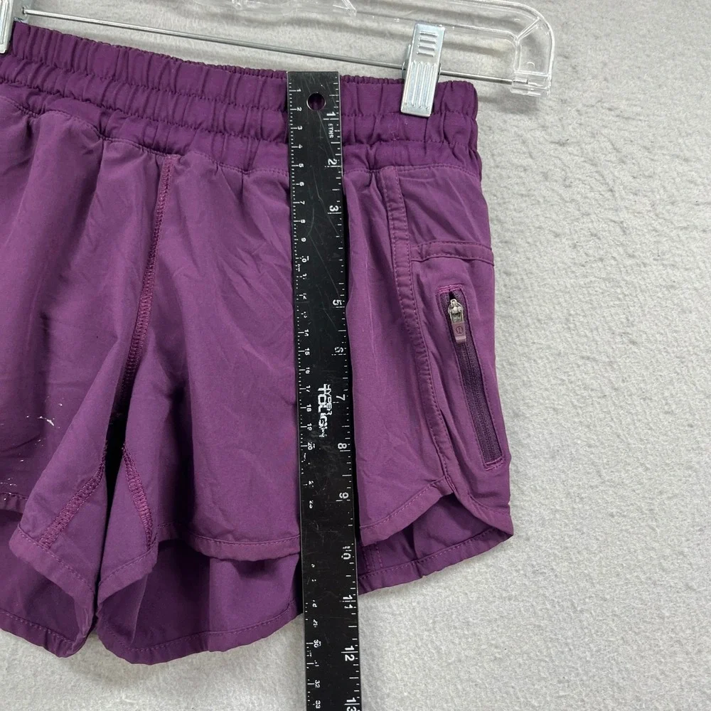 Lululemon Shorts Womens 4 Purple Zip Pocket Athletic Running Gym Training Active